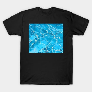 Aquamarine Blue Aesthetic Marble Pattern T-Shirt